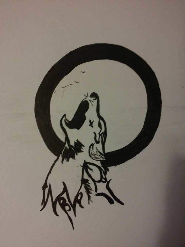 My very first wolf drawing :)
